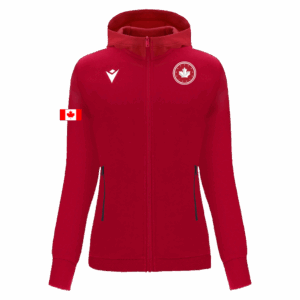 DRUM Full length zip hooded sweatshirt RED