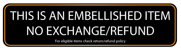 Embellished Item. No Exchange/Refund
